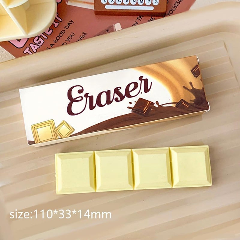 QFSH Chocolate Shaped Pencil Top Erasers Cute Fun Novelty Food Eraser for Student School Supplies 2Box - Image 5